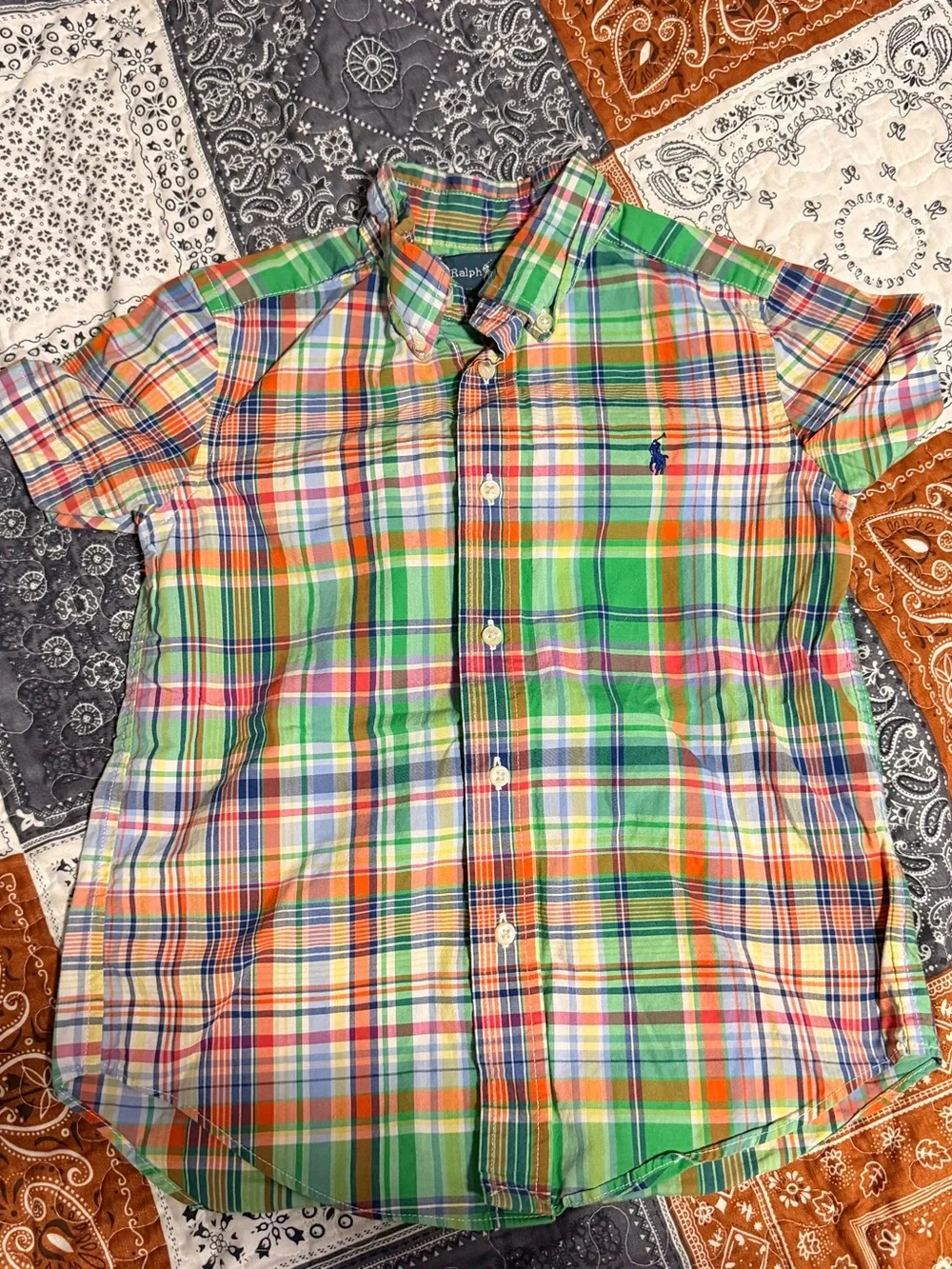 Ralph Lauren Toddler Boys Size 4T Oxford Button Down Short Sleeve Shirt